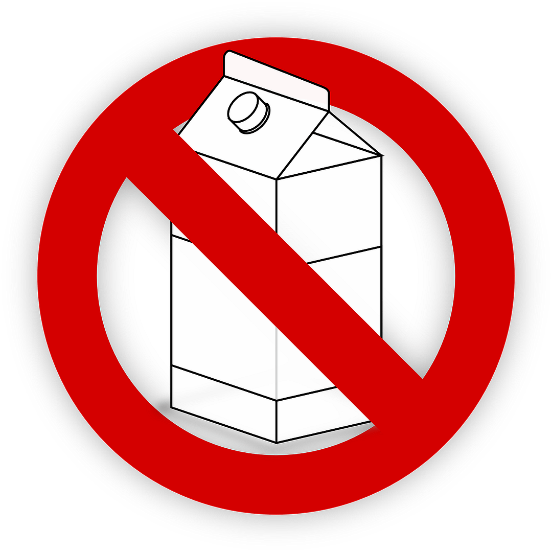 Lactose intolerantie melkpak met stopteken