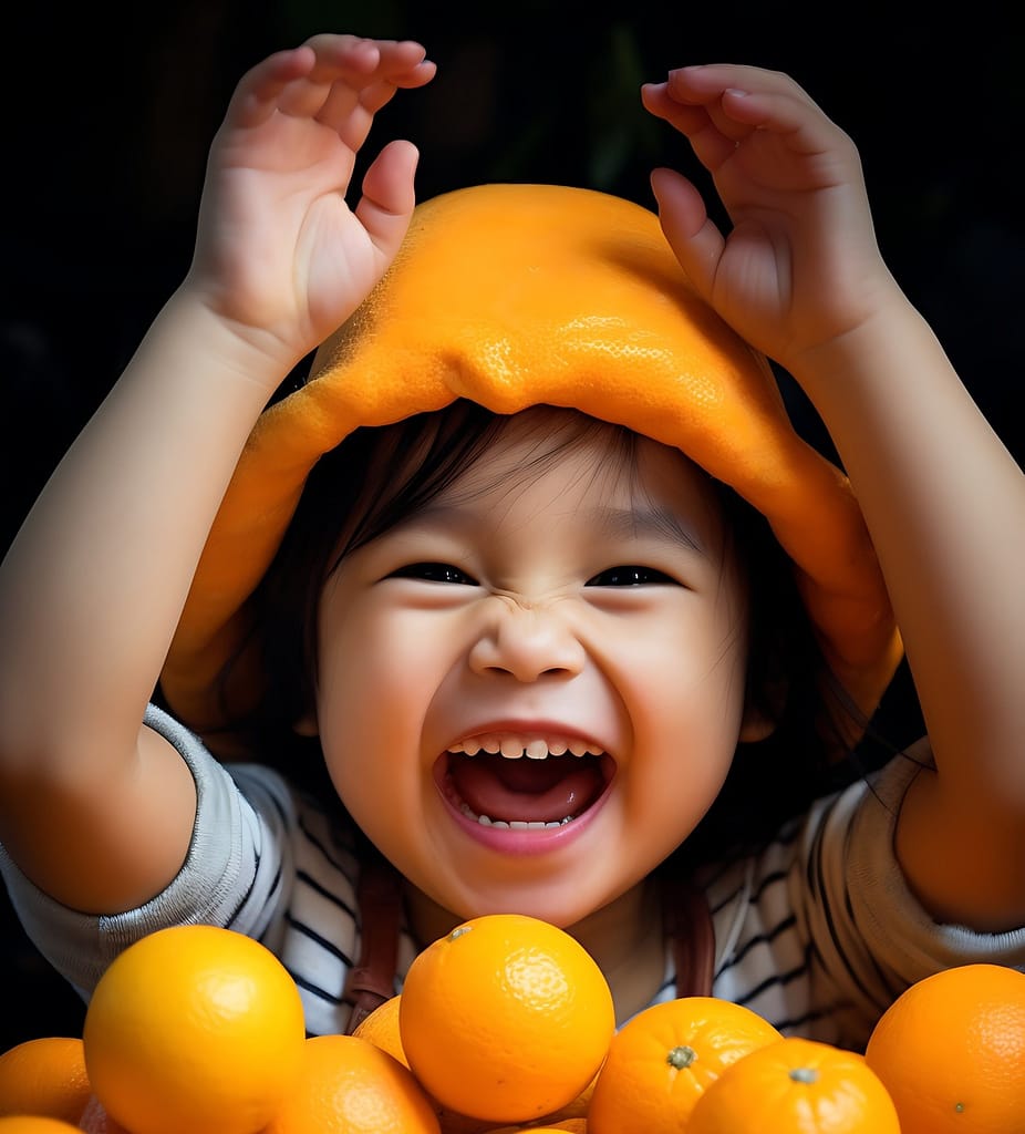 De voordelen van vitamine C kind met sinaasappel hoed